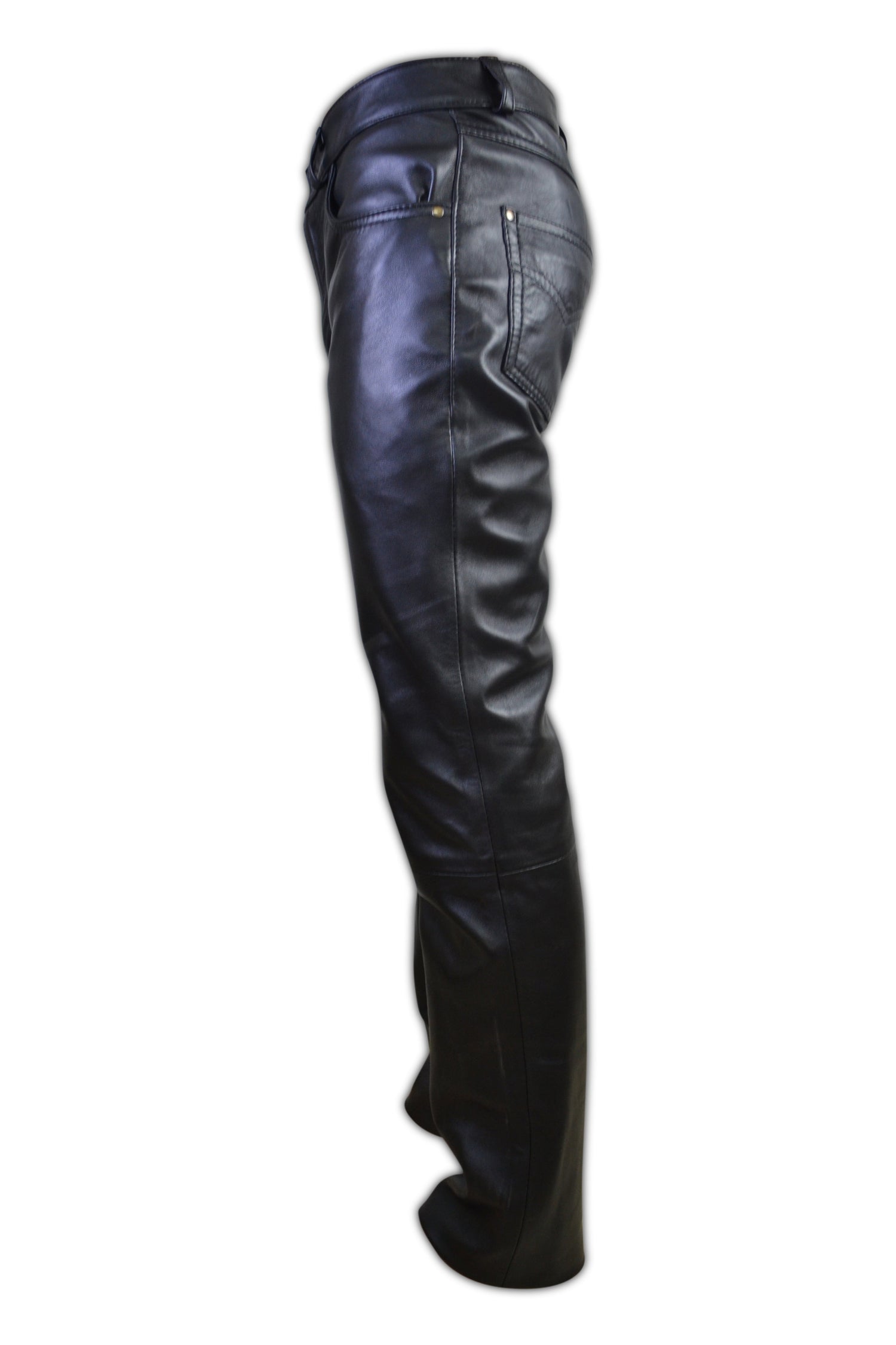 Mens Jean style Pants shown in Black Metallic (Faux Leather