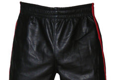 Genuine Leather Jogging Pant With Stripes - SouthBeachLeather