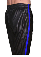 Genuine Leather Jogging Pant With Stripes - SouthBeachLeather