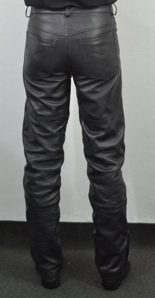 Terminator 2 Arnold Black Costume Straight Leather Pant