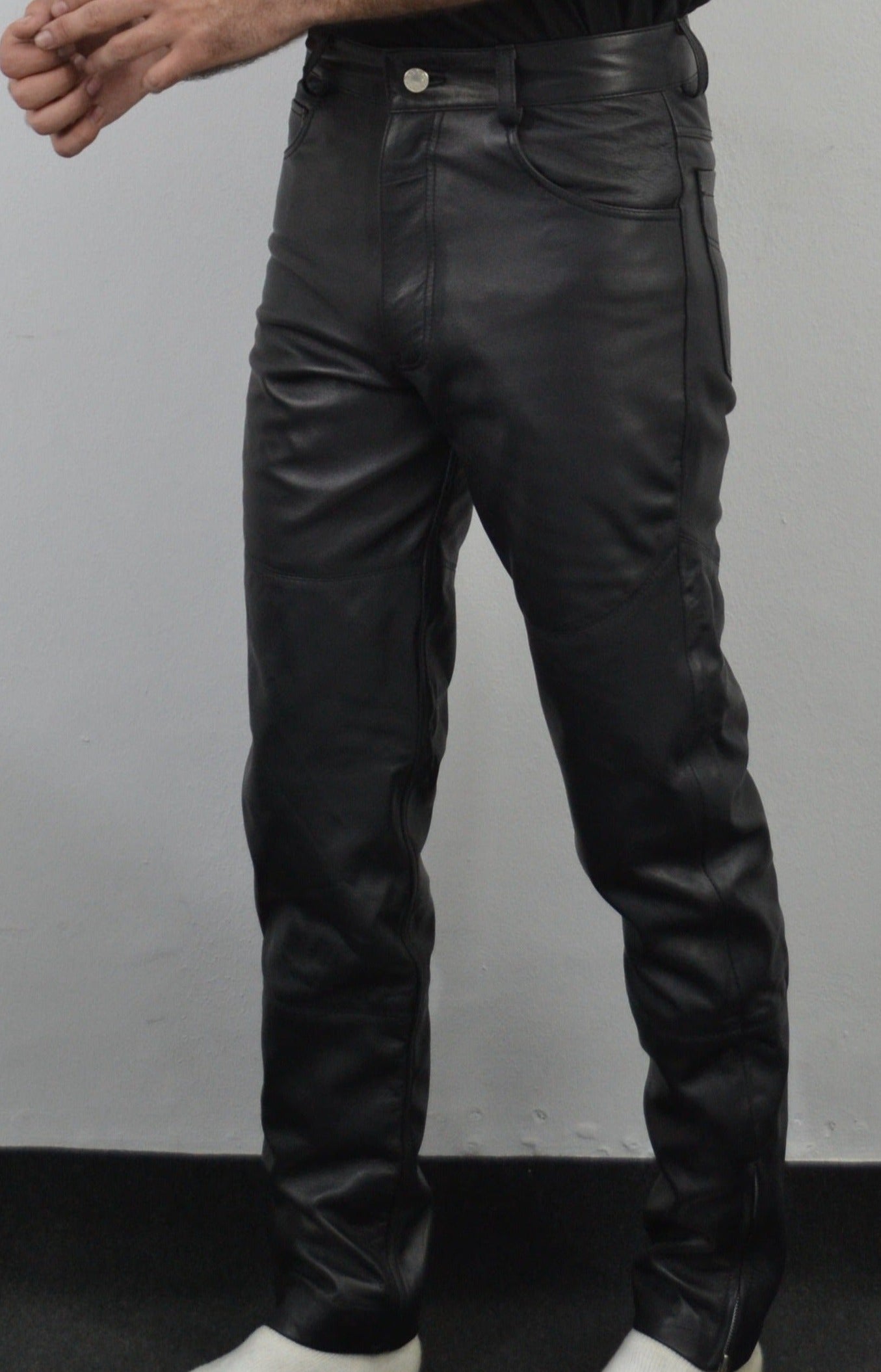 Terminator 2 Arnold Black Costume Straight Leather Pant – South Beach ...