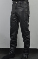 Terminator 2 Arnold Black Costume Straight Leather Pant