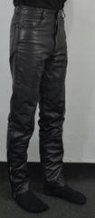 Terminator 2 Arnold Black Costume Straight Leather Pant