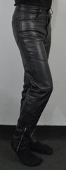Terminator 2 Arnold Black Costume Straight Leather Pant