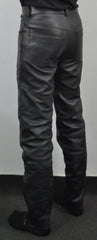 Terminator 2 Arnold Black Costume Straight Leather Pant