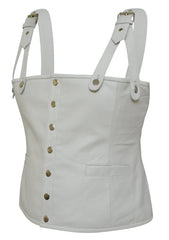 Mens Rapper Style Strap Lambskin Leather Vest