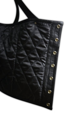 Mens Black Rapper Style Strap Lambskin Leather Vest (CL-03)