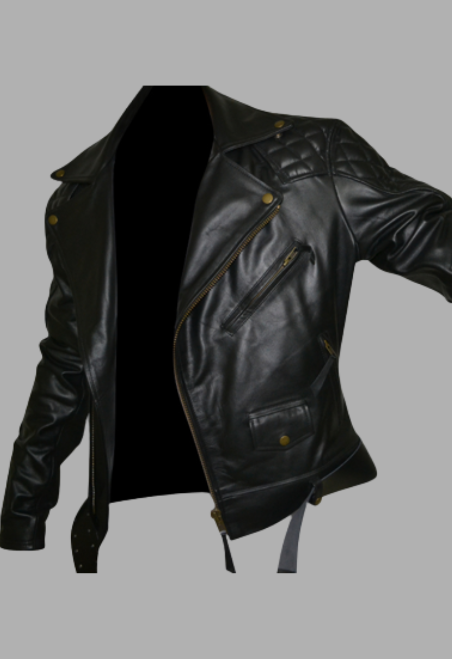 Columbia Motorbike Quilted Biker Leather Jacket