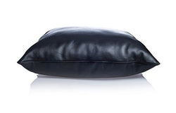 Black Soft Lamb Leather Comfort Pillow Cushion Cover