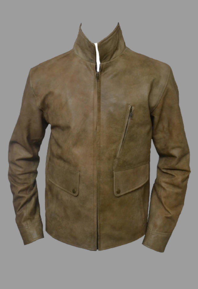 Mens Fashion Designer Brown Four Pocket Bruce Leather Jacket
