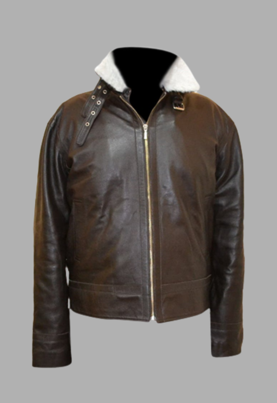 Mens Aviator Vintage Brown Leather Jacket