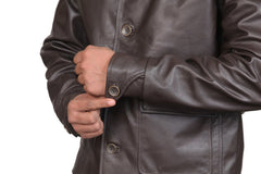 Men's Biker Designer Brown Shirt Style Leather Jacket