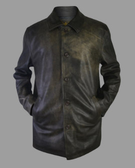 Supernatural Dean Winchester Jensen Ackles Distressed Jungle Leather Car Coat Jacket