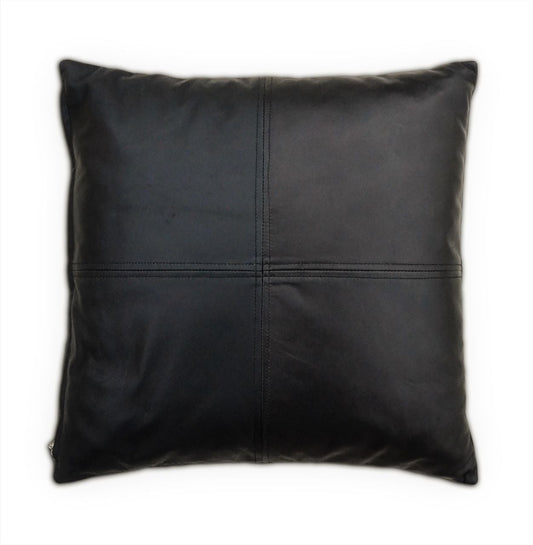 Black Soft Lamb Leather Comfort Pillow Cushion Cover